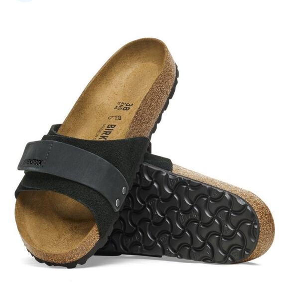 Birkenstock Oita Suede Leather Sandal Black 6 - Picture 3 of 8
